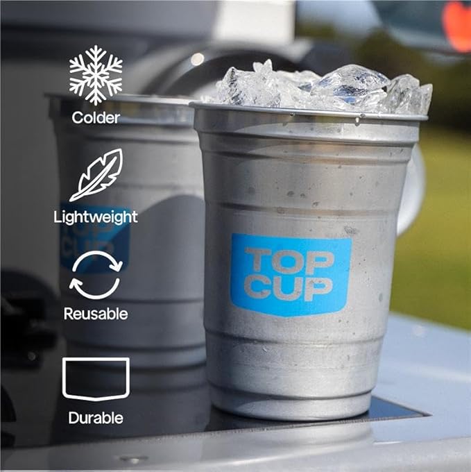 Top Cup by Ball – 12 Ounce, 450 Count, Reusable Aluminum Party Cups | Stealth Design | Cold-Holding, Recyclable, Made in USA