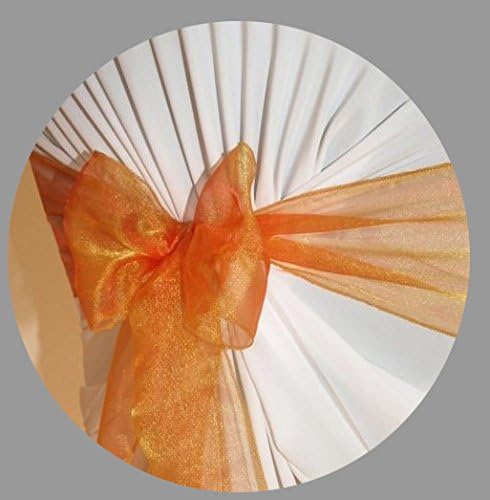 VDS Pack of 150 | Brunt Orange | Organza Chair Sashes Crystal Sheer Tulle Dining Chair Bows Tie Ribbon for Wedding Birthday Graduation Engagement Ceremony Event Party Banquet Venue Hotel Decoration