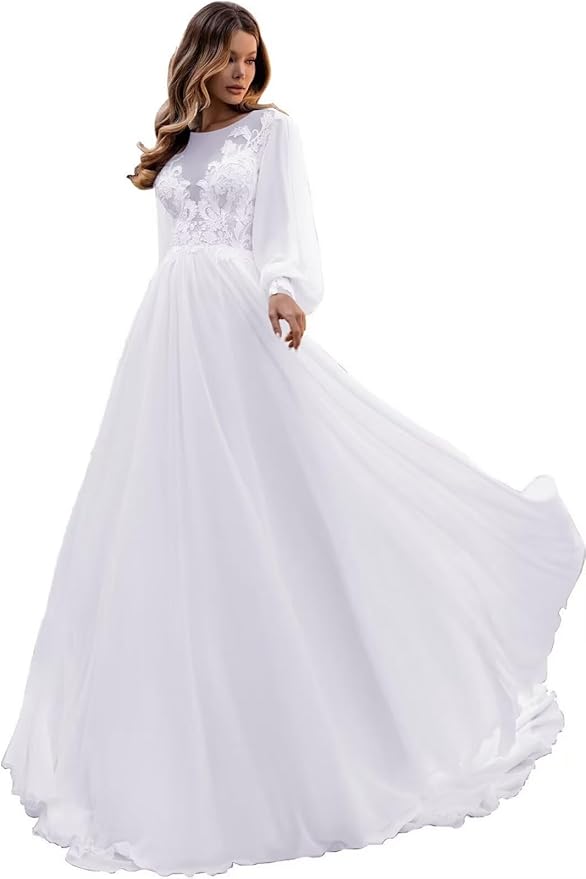 Boho Lace Wedding Dresses for Bride 2026 Tulle Long Sleeve Wedding Dress Ball Gowns Satin Mermaid Bridal Gown