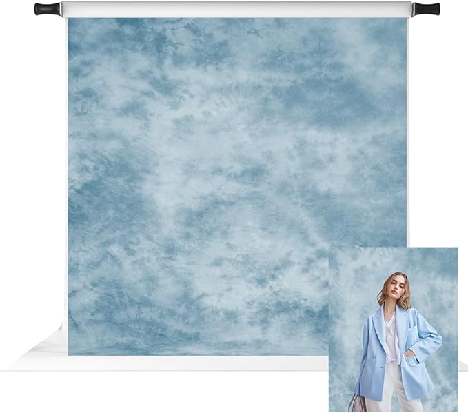 Kate 10x10ft Light Blue Abstract Photography Backdrop Blue Textures Portrait Backdrops for Photoshoot Old Master Photo Background