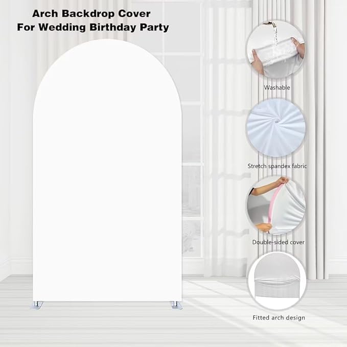 Arch Covers Underwater Birthday Party Decorations Chiara Arched Photography Backdrop Stand Cover for Kids Baby Shower Mermaid Sea Parties Props (4x7.2ft Cover,GX-2962)