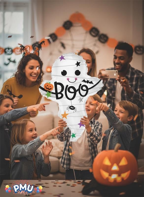PMU 10 Pc Mummy Ghost 25in Balloon for Halloween Party Spooky Decorations