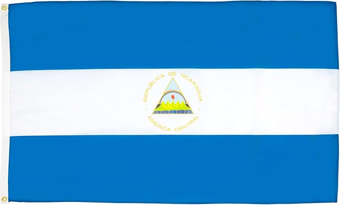 AZ FLAG Set of 5 Nicaragua Flags – 90 x 60 cm – Nicaraguan Flag 100% Polyester with Integrated Metal Eyelets