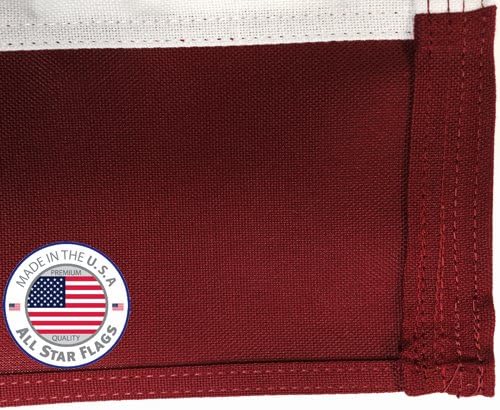HEAVY-DUTY American Flag 5x8' -100% Made in the USA- Durable, Long Lasting, Polyester Fabric - Embroidered Stars, Sewn Stripes, 4 Rows of Lock Stitching on the Fly End, High Wind Usage-All Star Flags