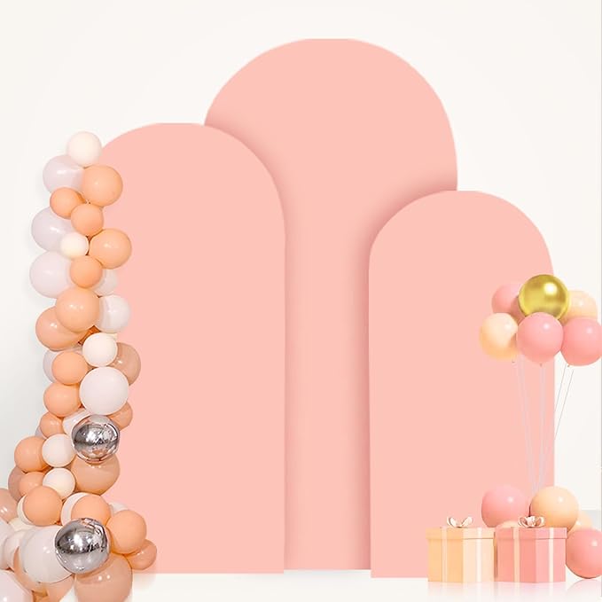 Wedding Arch Cover Dusty Rose 5FT 6FT 7FT Arch Backdrop Cover Set of 3 Spandex Arch Stand Cover Round Top Arch Backdrop Covers Chiara Arched Cover for Bridal Shower Banquet Party Decorations