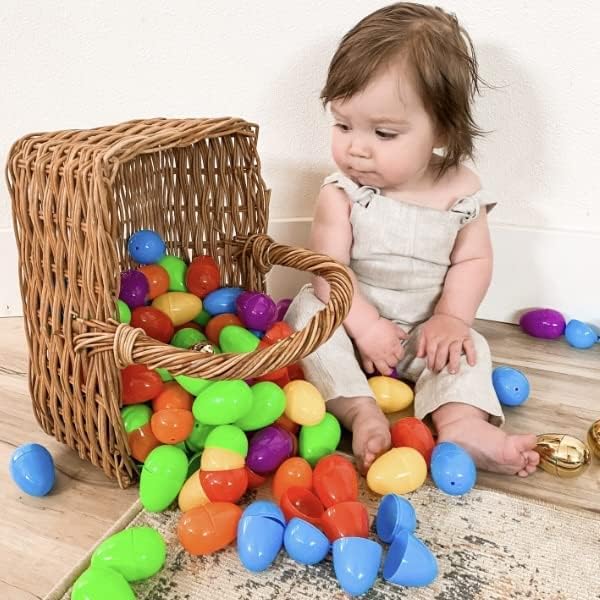 JOYIN 1000PCS Easter Eggs, Plastic 2.3" 994PCS Colorful with 6PCS Golden Eggs Bulk Empty Fillable for Easter Hunt Party Favor Basket Stuffers Filler Classroom Prize Supplies Decor
