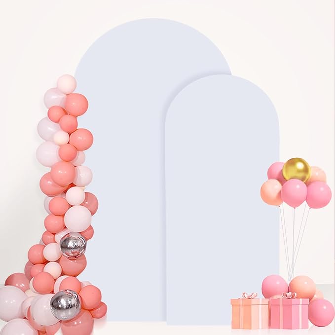 Arch White Cover Spandex Arch Cover Set of 2 Arches Covers Stretchy Backdrop Wedding Arched Covers Fabric Chiara Backdrop Covering 7.2FT 6FT for Baby Shower Birthday Banquet Decorations