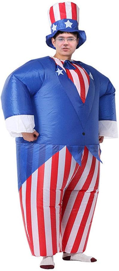 Uncle Sam Blow up Inflatable Costume for 4th of July Independence Day Patriotic President Election Party Decorations Photo Booth Props