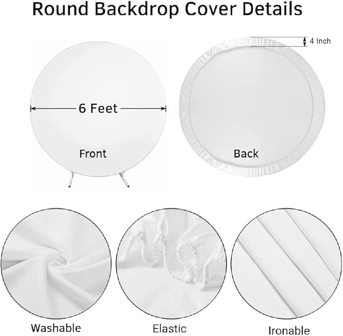 Renaiss Purples Happy Birthday Round Backdrop Cover 6ft Polyester Fabric Shiny Purples and Silver Sequins Circle Backdrop Cover Bday Sign Photo Background for Gorgeous Happy Birthday Party Decorations