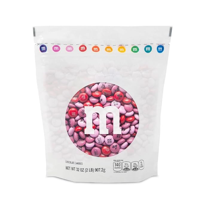 M&M’S WORLD Galentine’s Day Chocolate Candy, 2 lbs, Celebrate Love With Your Galentine’s, Unique Gift for Friends, Singles, and Parties, Create DIY Party Favors