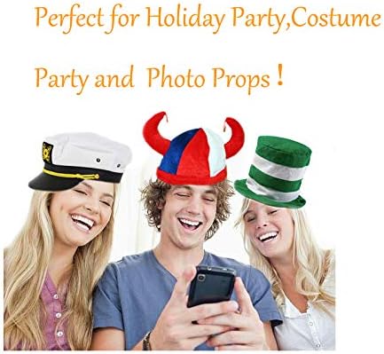 6 Pack Funny Adult Novelty Party Hats - Assorted Costume Hats, Photo Booth Props Hats for Dress Up Parties, Halloween, Birthdays & Celebrations