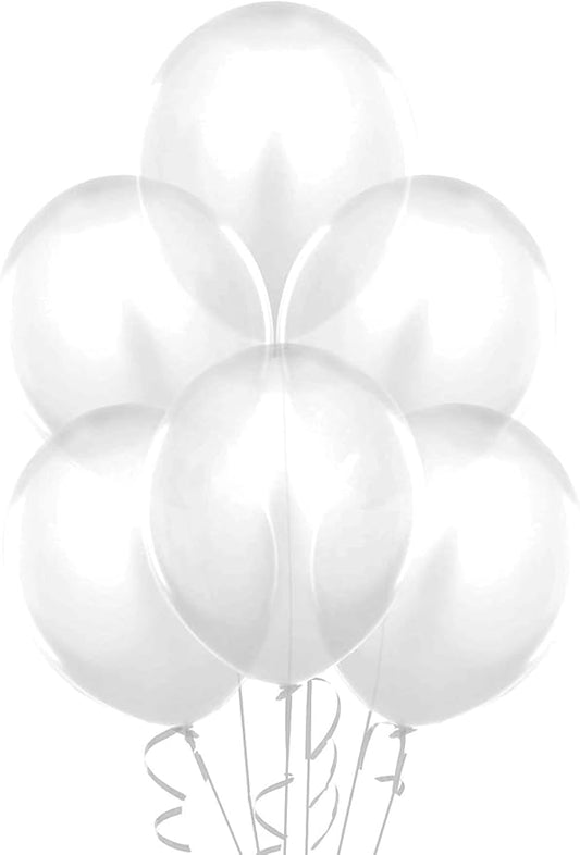 PMU Balloons 17 Inch PartyTex Crystal Clear Premium Helium Quality Latex Balloons for Photo Shoot, Wedding, Baby Shower, Birthday Party and Event Decoration Pkg/72