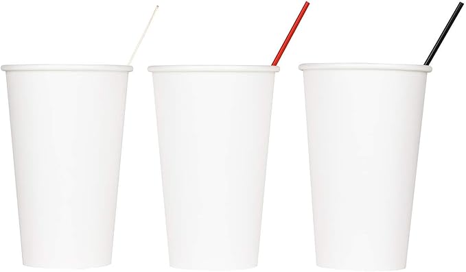 Karat 16 oz Paper Coffee Cup [1,000 ct] White Disposable Cup for Hot/ Cold Drinks and Beverages 90mm (C-K516W)