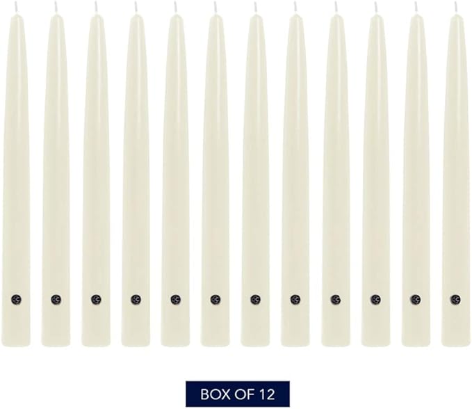 Colonial Candle Unscented Taper Candle, Handipt Collection, Ivory, 6 in, Pack of 12 - Up to 4 Hours Burn