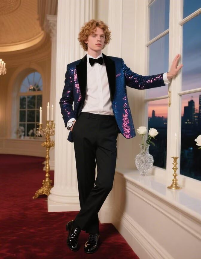 High-End Suits Sequins Men Tuxedo Sparkly Shawl Lapel Homecoming Suit Glitter 2 Pieces Party Prom Festival Blazer Pants