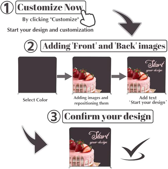 Customize Exhibition Tension Fabric Store Sign Holders Display Stand Frame and Benner Set - Double Sided Printing 7.5×20 FT
