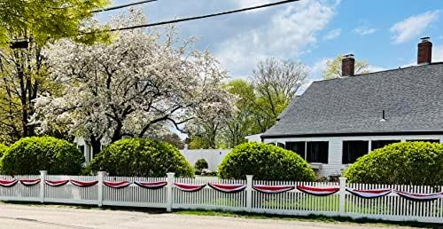 American Flag Bunting Election Reelection Decorations, Patriotic Banner Outside,30 Feetx24",USA Red White Blue Outdoor Banners Buntings