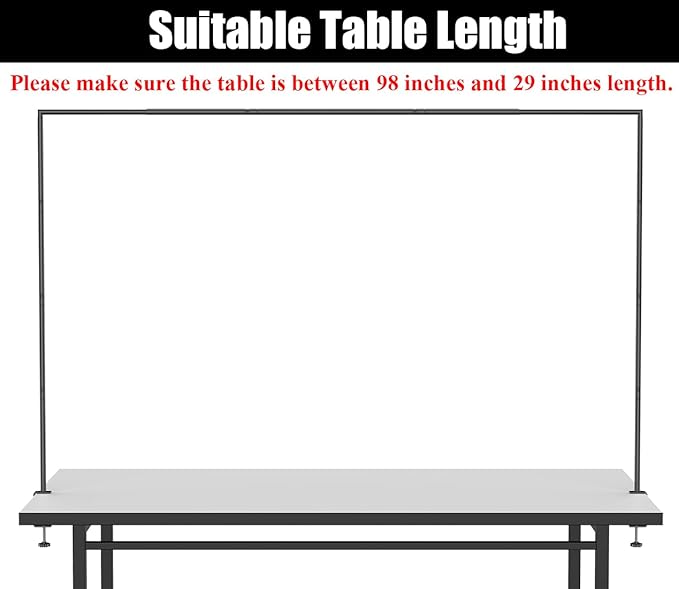 LANGXUN Meatl Table Balloon Arch Kit, Adjustable 16''-56'' Tall 29"-98" Length Table Stand, For Birthday Party Wedding & Graduation Decorations, Christmas Decort Baby Shower Party Supplies (Black)