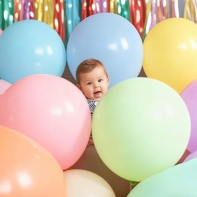 45 Pack Pastel Balloons 36 inch Multicolor Macaron Balloon Bulk for Easter Valentine's Day Girls Birthday Baby Shower Party Decoration
