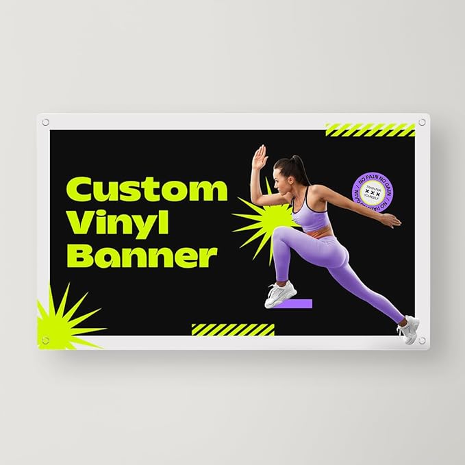 Customizable Vinyl Banner – Personalized Outdoor/Indoor Event Signage for Birthdays, Weddings, Graduations, Business Promotions – Lightweight, Durable, Weather-Resistant, Full-Color Printing (3'x5' / Horizontal)