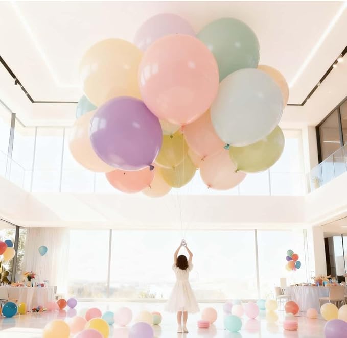 45 Pack Pastel Balloons 36 inch Multicolor Macaron Balloon Bulk for Easter Valentine's Day Girls Birthday Baby Shower Party Decoration