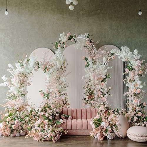 Metal Wedding Arch Backdrop Stand,3-Piece Arch Backdrop Stand for Wedding Ceremony Bridal Party Birthday Party Balloon Arch Decoration(White)