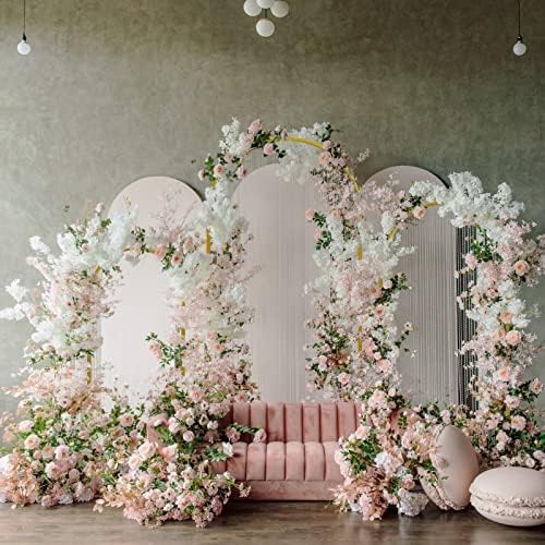Metal Wedding Arch Backdrop Stand,3-Piece Gold Arch Backdrop Stand for Wedding Ceremony Bridal Party Birthday Party Balloon Arch Decoration(Gold)