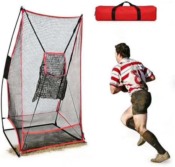 Football Kicking Net - Portable Practice Net with Target Zone for Backyard Punting Passing Snapping Accuracy - Sideline Training Tool for Improving Skills & Confidence for Adults Kids