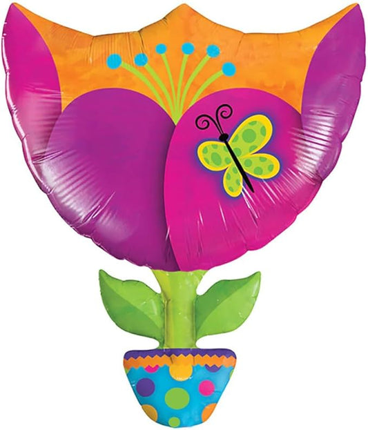 PMU Valentines Day Fantasy Tulip 35 Inches Mylar - Foil Balloons Proposal, Special Events, Photo Props Party Decoration and Accessories (25/Pkg) Pkg/1