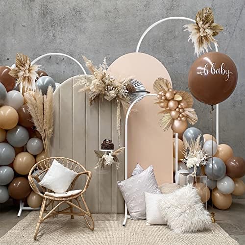 Metal Wedding Arch Backdrop Stand,3-Piece Arch Backdrop Stand for Wedding Ceremony Bridal Party Birthday Party Balloon Arch Decoration(White)