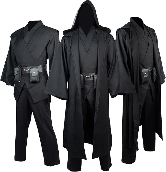 Tunic Costume Adult Men Tunic Robe Cosplay Halloween Costume Hooded Uniform Full Set Cloak Outfit