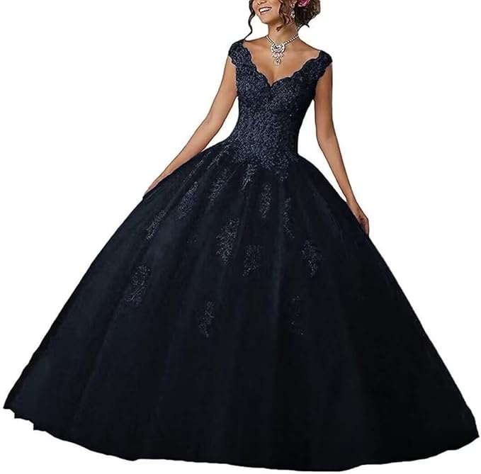 Laces Appliques Long Ball Gown Puffy Tulle Quinceanera Dresses Wedding Dresses with Sleeveless