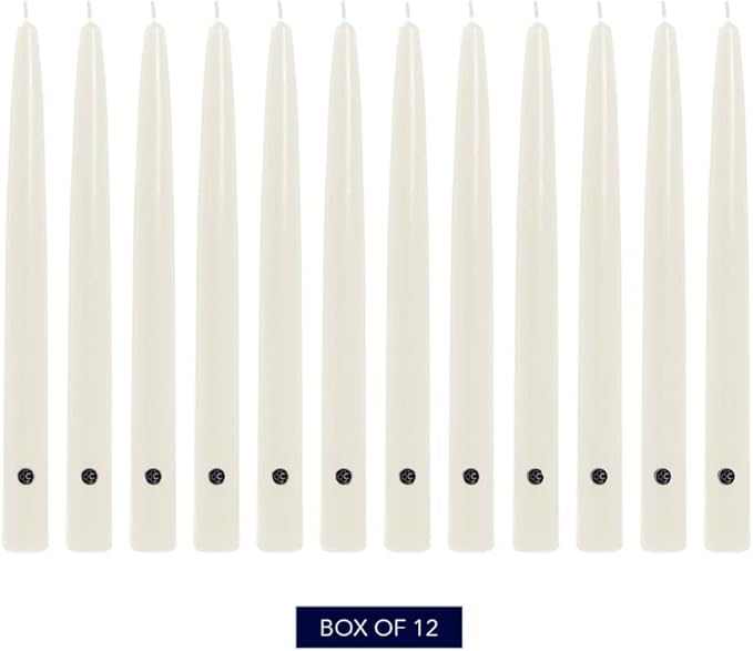 Colonial Candle Unscented Taper Candle, Handipt Collection, White, 6 in, Pack of 12 - Up to 4 Hours Burn
