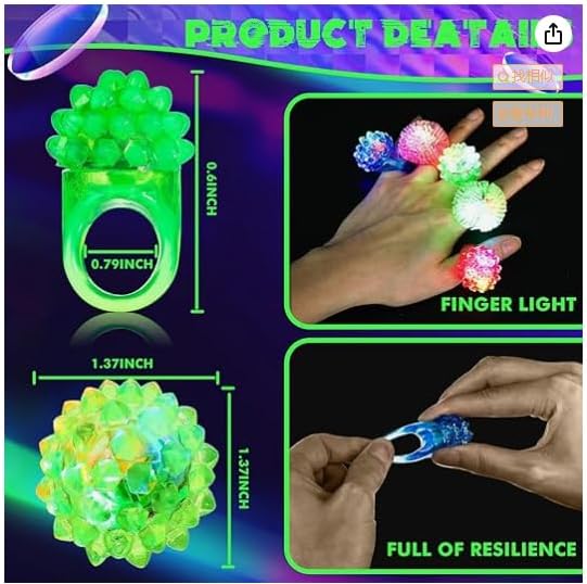 Charniol 300 Pcs LED Light up Rings Valentines Day Glow in the Dark Flashing Jelly Rings in 6 Colors Party Supplies for Adult Kids Classroom Prizes Birthday Carnival Party Favors