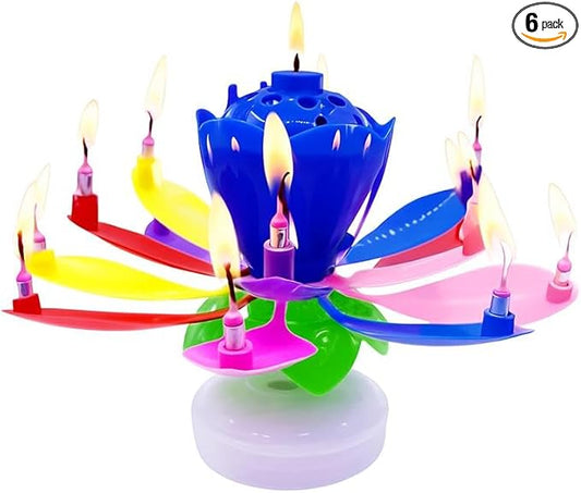 PMU 6 Pack Birthday Candles, Cake Candles, Safe for use Does not Contain Sparklers, Fireworks - Multicolor