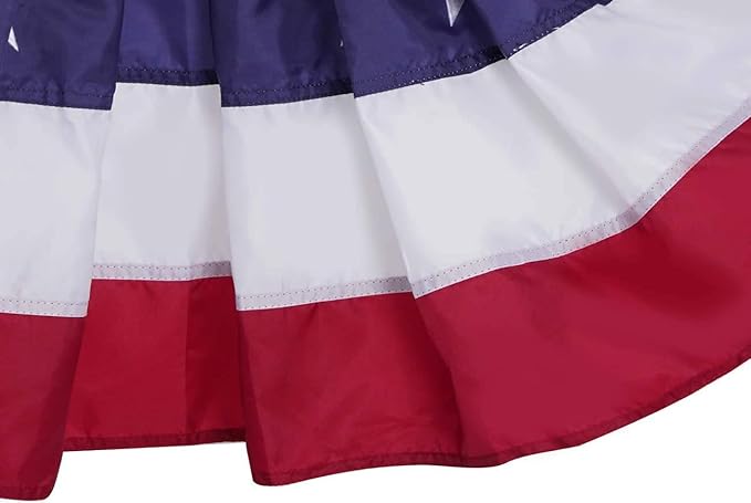 Homissor American Flag Bunting Outdoor 3x6 Ft 4 Packs US Pleated Fan Flag Embroidered Stars USA Pleated Bunting for 250 Year Anniversary