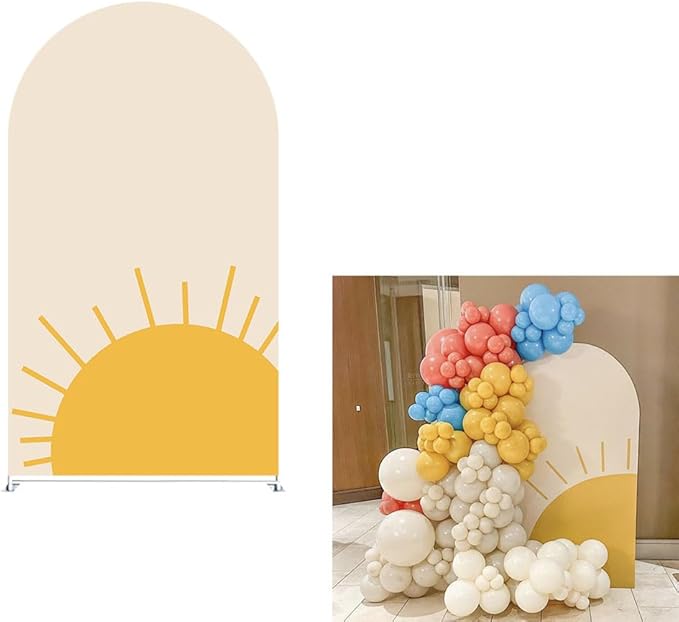 Here Comes The Son Arch Backdrop Cover First Trip Around The Sun Baby Shower Decorations Arch Spandex Cover Groovy Sunshine Birthday Party Fiesta (6.6x3.3ft Cover,20)