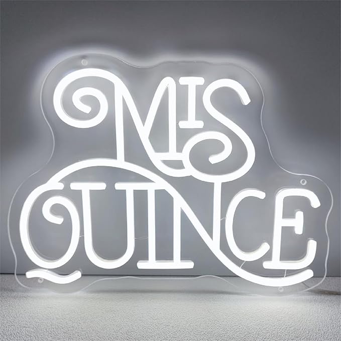 Mis Quince Neon Sign for Wall Decor,Happy Birthday Neon Signs for Bedroom Wall with Dimmable Switch for Any Age Children's Room, Bar, Party, Christmas, Wedding Decoration,SIGNVIA,39 * 29cm