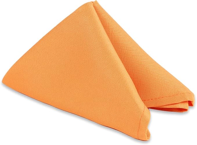 Polyester Cloth Napkins - Washable Soft Table Linens - Durable & Elegant for Dining, Restaurants, Weddings, Events, Rentals, Banquets, & Parties - Premium Quality Set of 200, Orange, 20"x20"