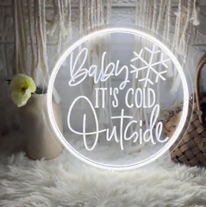 Baby IT'S COLD Outside Led Light Sign, Christmas Baby Shower Neon Sign Size:20 inches