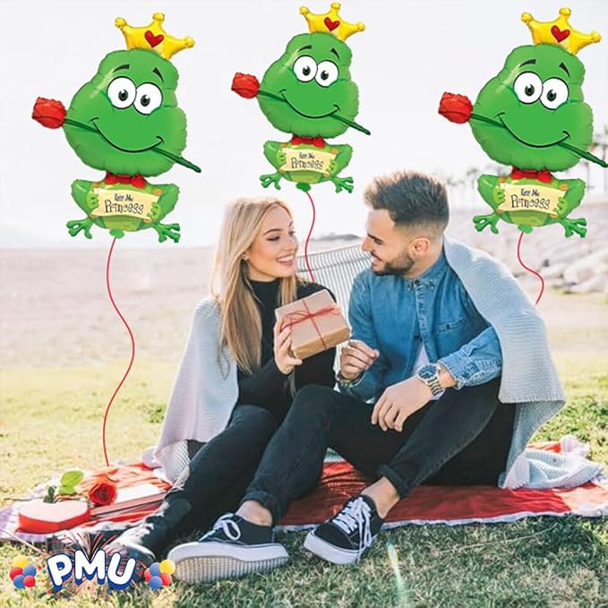 PMU Valentine's Day Frog-Kiss Me Princess 39in Mylar-Foil Balloon (10/pkg) Pkg/1