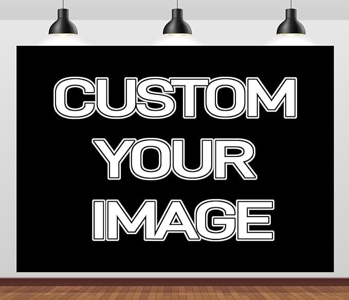 BELECO 7x7ft Fabric Custom Backdrop Picture Customized Backdrop with Image Logo Text Personalized Background Banner Home Office Tapestry Wall Hanging Party Decorations Photo Props