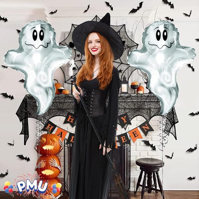 PMU 25 Pc Halloween Flying Ghost 24 Inch Mylar-Foil Balloon
