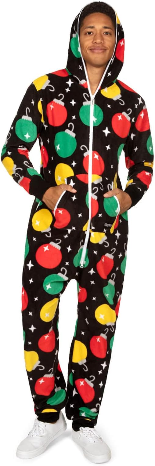 Tipsy Elves Christmas Onesies for Adults - Comfy Unisex Matching Holiday Jumpsuits with Convenient Pockets