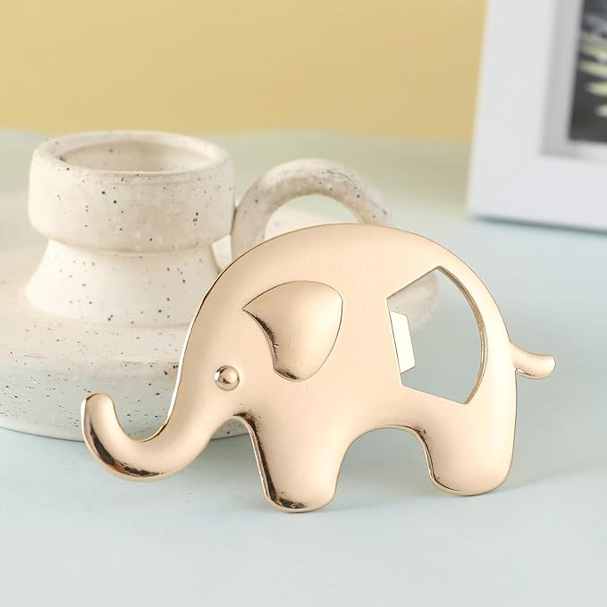Set of 24 Elephant Bottle Opener Baby Shower Party Favor for Guests Elephant Shaped Bottle Opener Baby Shower Favors Birthday Bridal Shower Souvenirs Wedding Favor Gift (24, Pink)