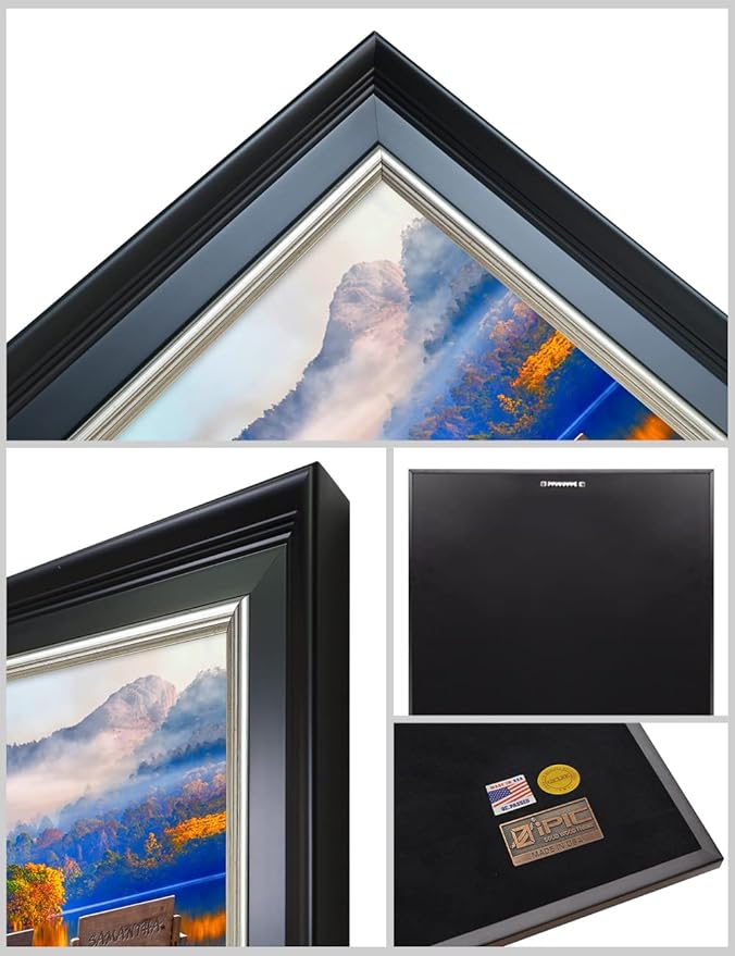 IPIC - Grow Old Together, Personalized Framed Wall Art with Names and Date on, Giclee Prints with Solid Wood Frame, Customized Gift and Memorial Gifts for Wedding Anniversary.