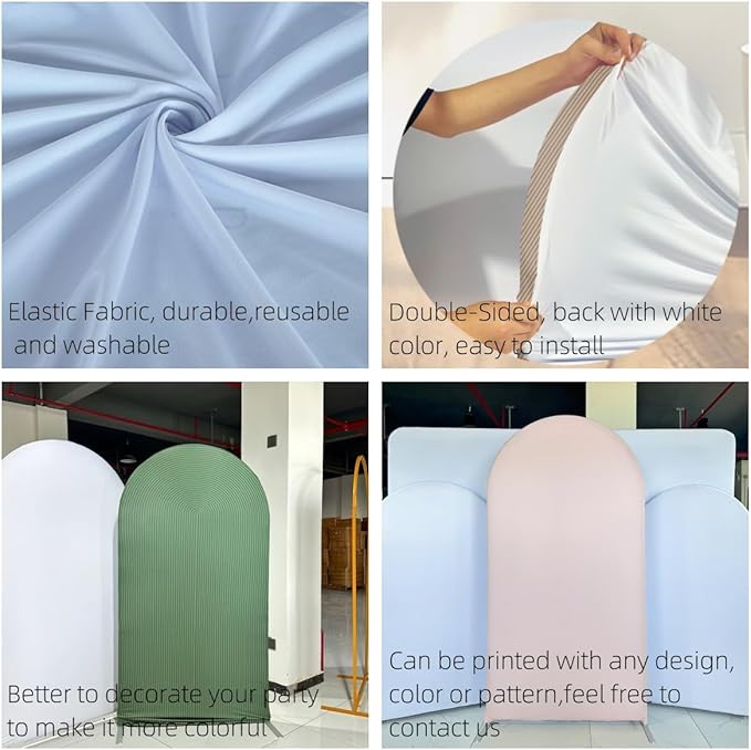 Beige Arch Backdrop Cover Birthday Party Baptism Cutie Baby Shower Arch Stand Spandex Covers Wedding Mexican First Fiesta Parties Decorations (2.6X6ft,G3760)