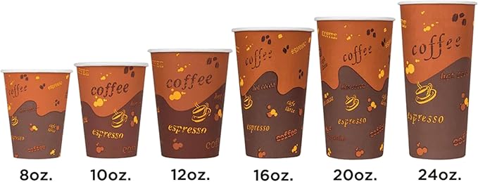 Karat 24 oz Paper Hot Coffee Cups [500 ct] Disposable, Leak-Resistant Double Poly-Lined Cups for Hot Beverages, 90mm (C-K524)