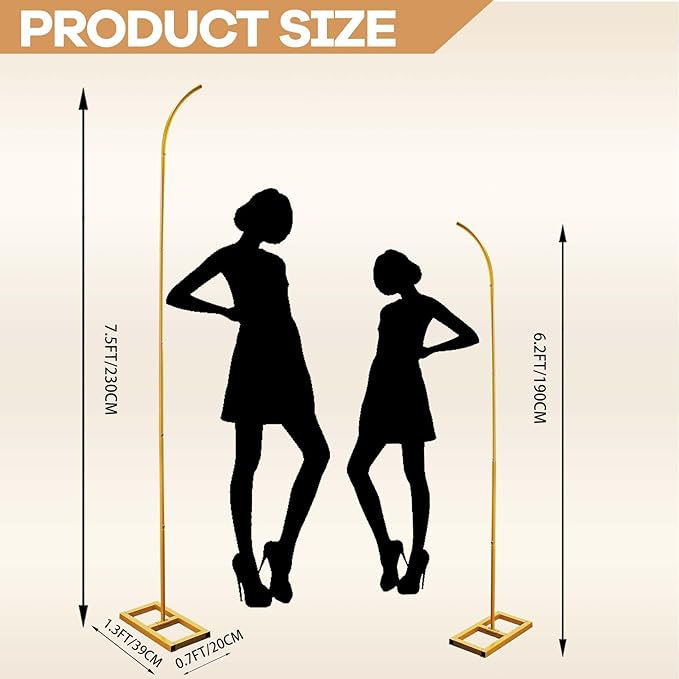 Balloon Arch Stand Set of 2 - Metal Backdrop for Wedding, Birthday, Anniversary, Bridal and Baby Shower - Flower and Floral Arch for Ceremony