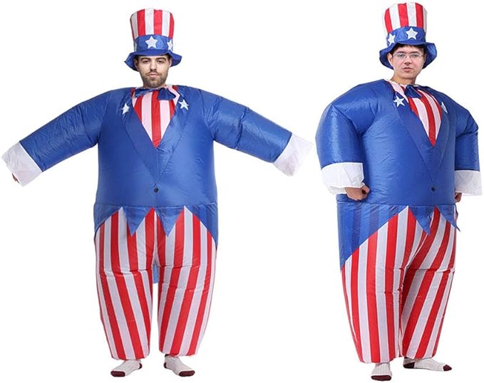 Uncle Sam Blow up Inflatable Costume for 4th of July Independence Day Patriotic President Election Party Decorations Photo Booth Props